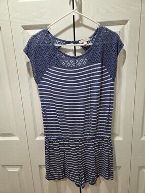 Skies Are Blue Striped Romper S